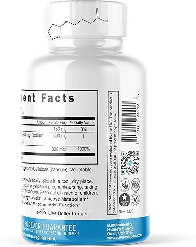 Miniatura 3 de Nutri R Ácido alfa lipoico 600 mg Cápsulas - Ácido lipoico R estabilizado con biotina - Forma activa R-ALA - Dosis clínica - Potente antioxidante y