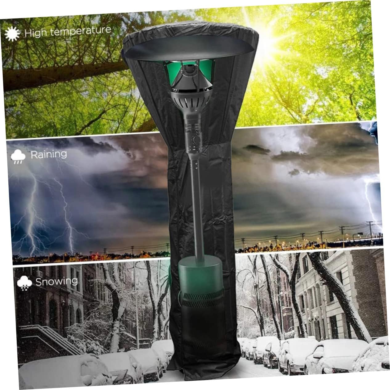 MERRYHAPY Outdoor Heater Cover Reflective Shield Tarps Patio Heater Cover Design