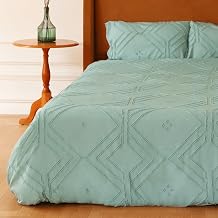 KAMJUNTAR Bed Linen 3-Piece 230 x 230 cm Duvet Covers Reversible Bed Linen with 2 Pillowcases Duvet Cover Bedding Anthracite with Zip Bedding & Bed Linen Green