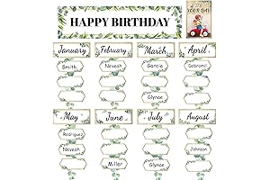 111pcs Eucalyptus Birthday Bulletin Board Set for School Supplies