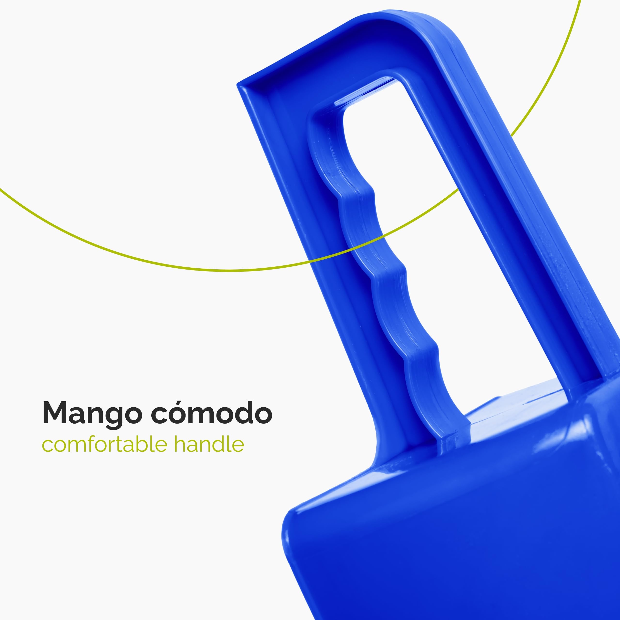 Garronda Pala de plástico para pienso 1 kg - Cuchara para alimento de animales, semillas, cereales o harina - Diseño robusto y ergonómico - Fabricada en Europa - Modelo GD-0153 (Azul)