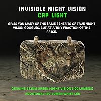 Vista 5 de MODERN NEEDS Luz de gorra de visión nocturna – Linterna compacta con clip alimentada por AAA Modos LED duales para acampar y cazar Linterna