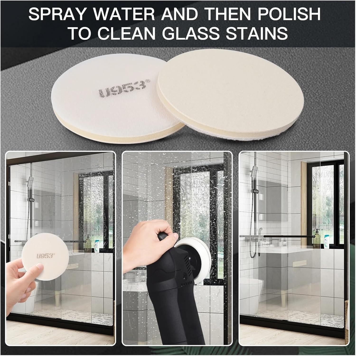 New Cerium Oxide Wool Polishing Pad 1PC for Glass Rainbow Effect Removal Glass Water Stains Alkali Acid Frost(5 inch)