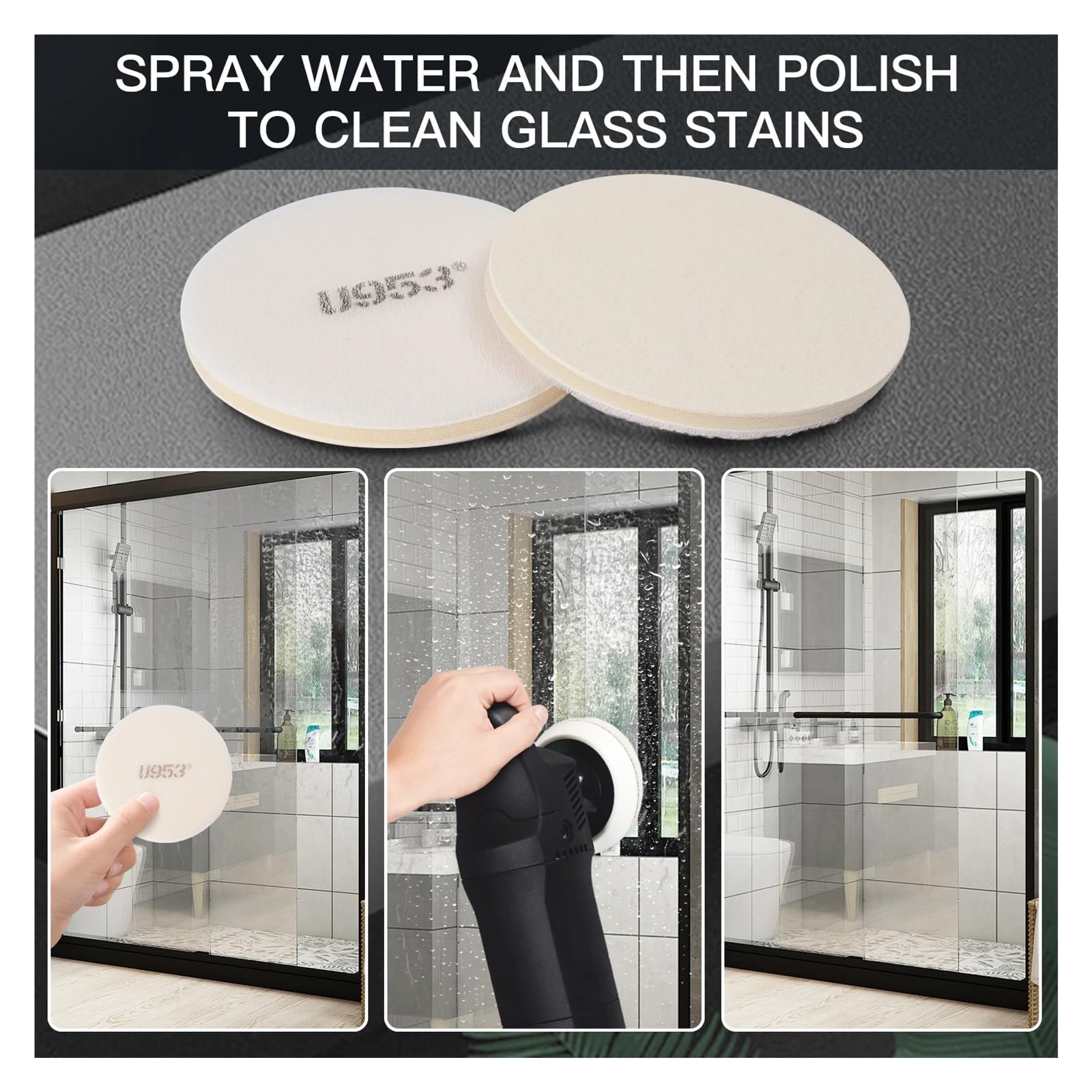 NUOVO Tampone Lucidante In Lana Di Ossido Di Cerio 1 Pz For La Rimozione Di Macchie D'acqua, Alcali, Acidi E Brina Sul Vetro.(2 inch)