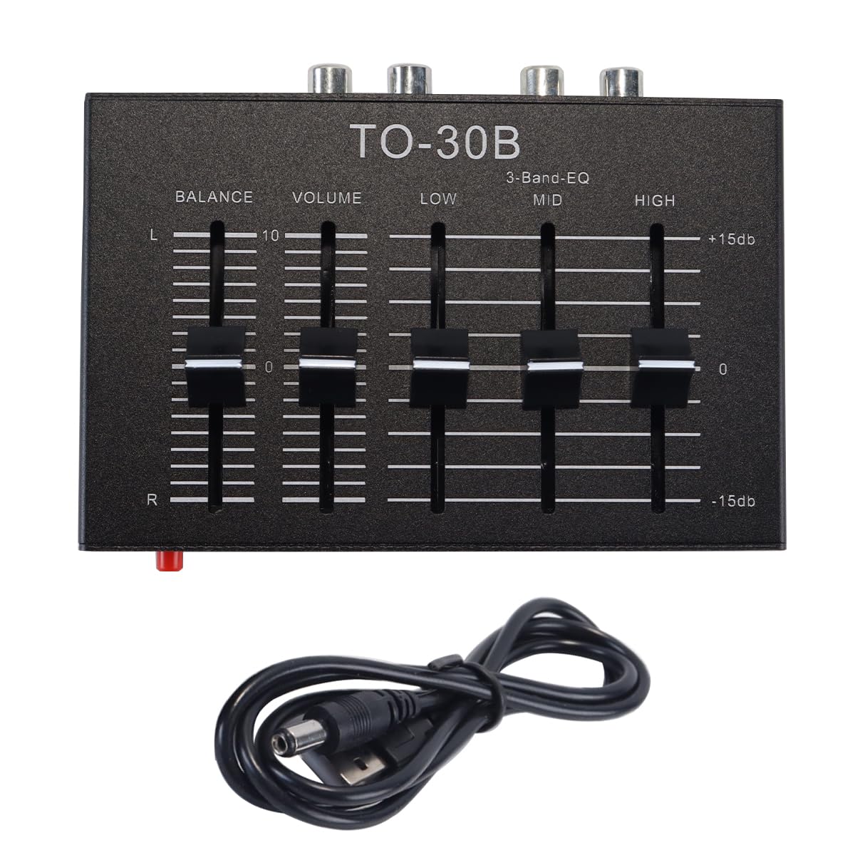 Riven Préamplificateur stéréo égaliseur avec réglage de balance 3 bandes, contrôle du volume, circuit HIFI NE5532, pour appareils électroniques et haut-parleurs