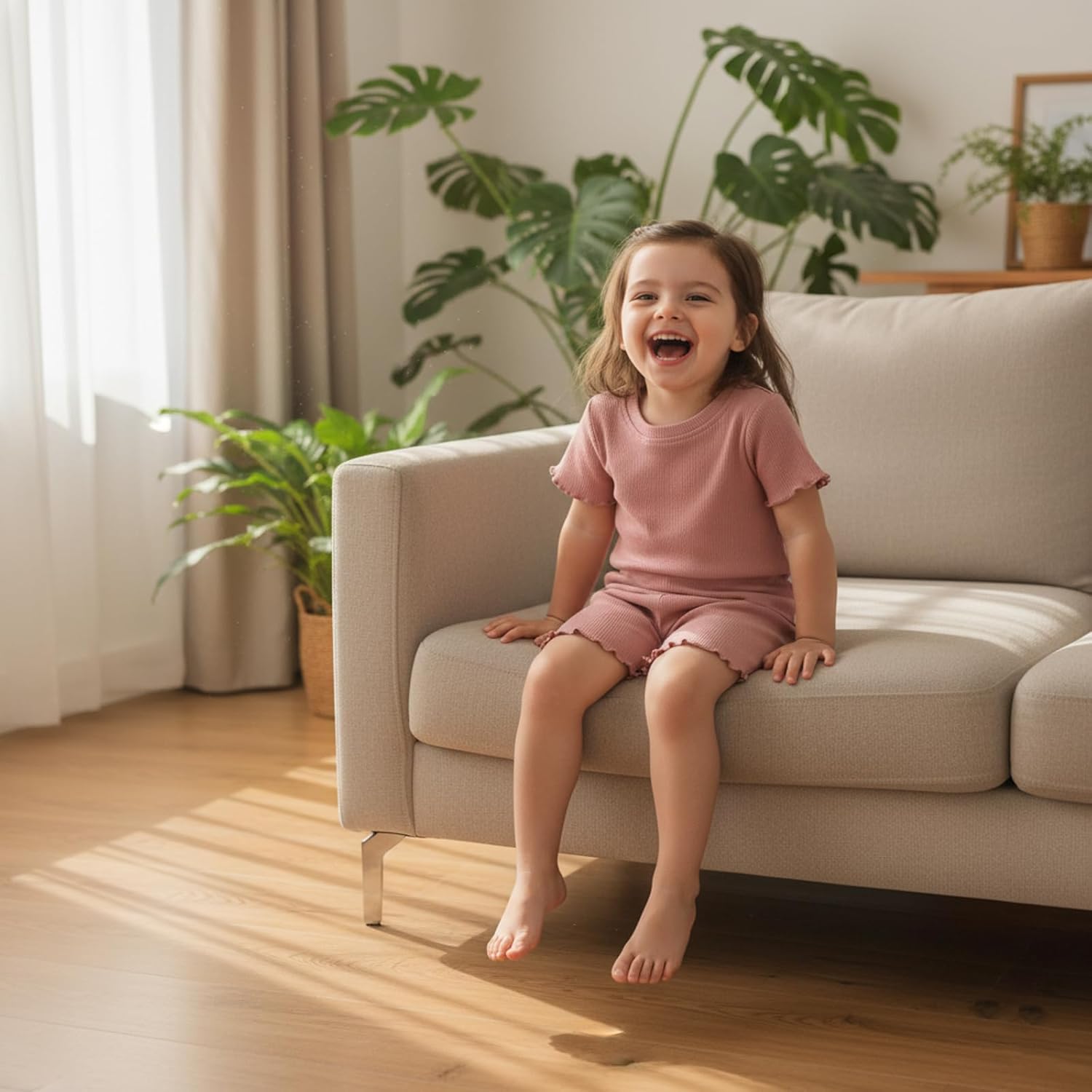 Kupretty Toddler Baby Girl Summer Clothes Ruffle Ribbed Knit Short Sleeves T-Shirt Tee Tops + Shorts Cute Outfits Set - Image 2