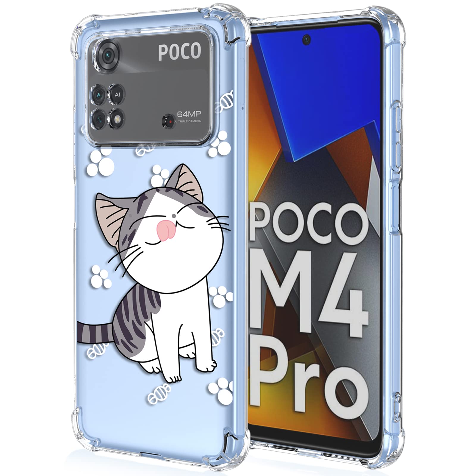 Sunrive Cover compatibile con Xiaomi Poco M4 Pro 5G,Custodia Case in molle matte Morbida Flessibile Antigraffio protettiva back Case(Luna,Delfini,Mare)+1 x Cordino Universale