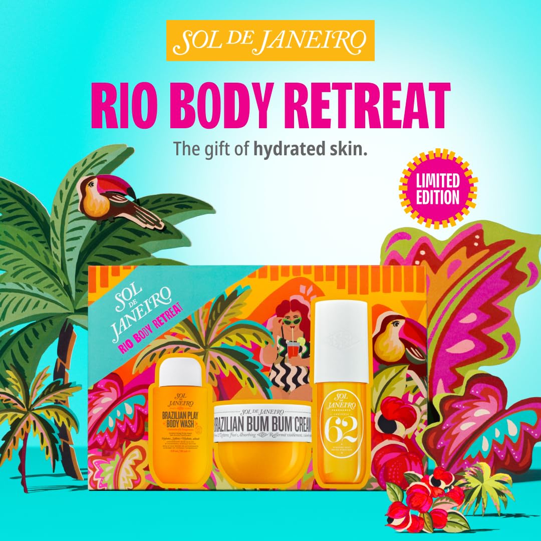 Sol de Janeiro Gift Set - Rio Body Retreat | Brazilian Bum Bum Cream 5 fl oz., Brazilian Play Body Wash 3 fl oz., Cheirosa 62 Perfume Mist 3 fl oz. - Image 2