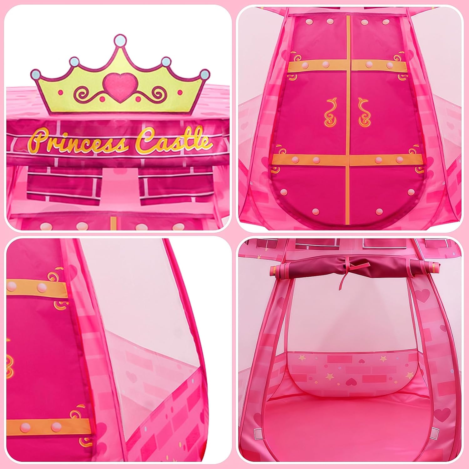 Princess Tent for Girls, Castle Playhouse for Kids Indoor and Outdoor Games