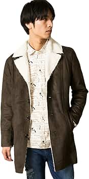 Amazon | [ゴシップ] ランチコート メンズ フェイクムートン