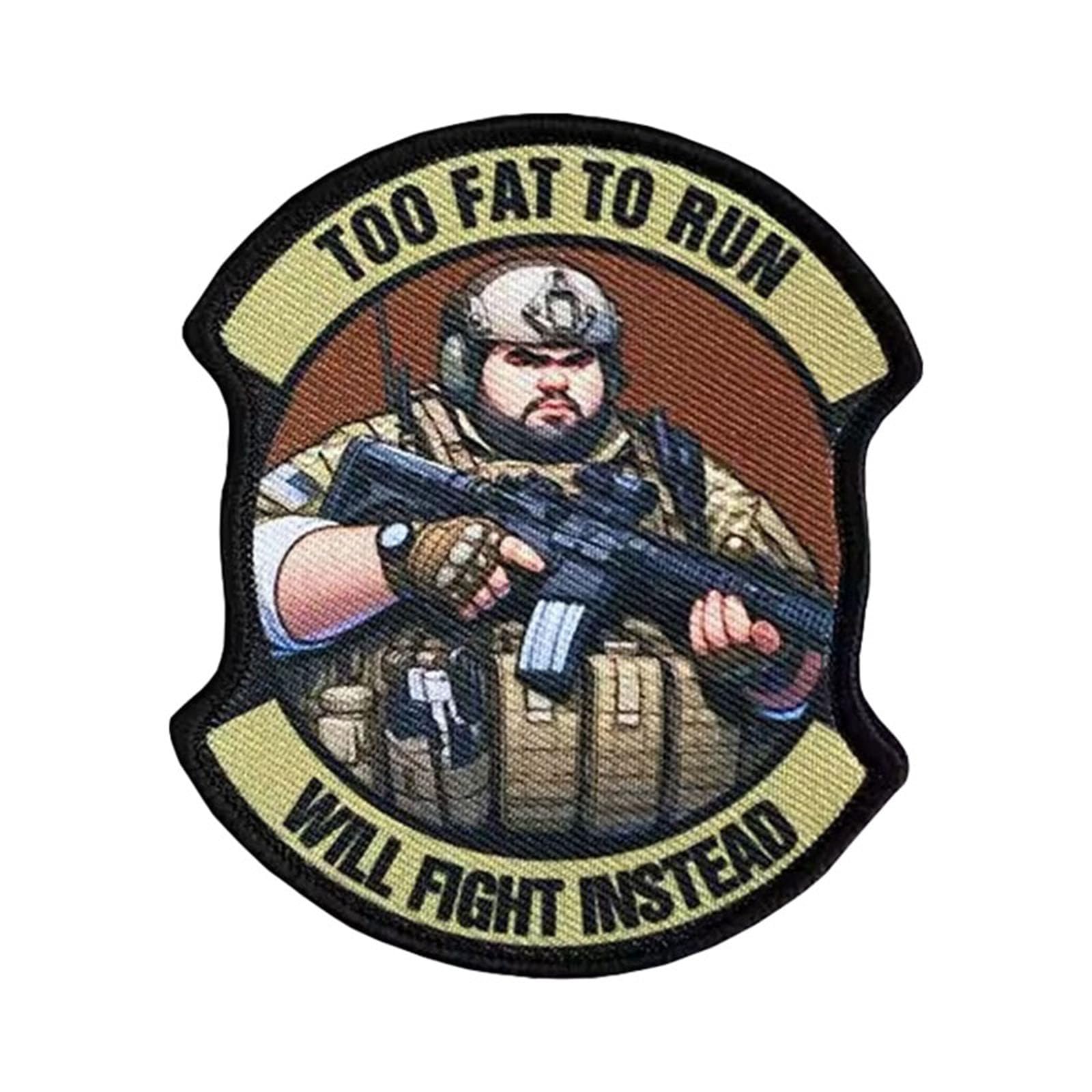 TOO FAT TO RUN Patches Klett Lustig Taktische Patches Hook a