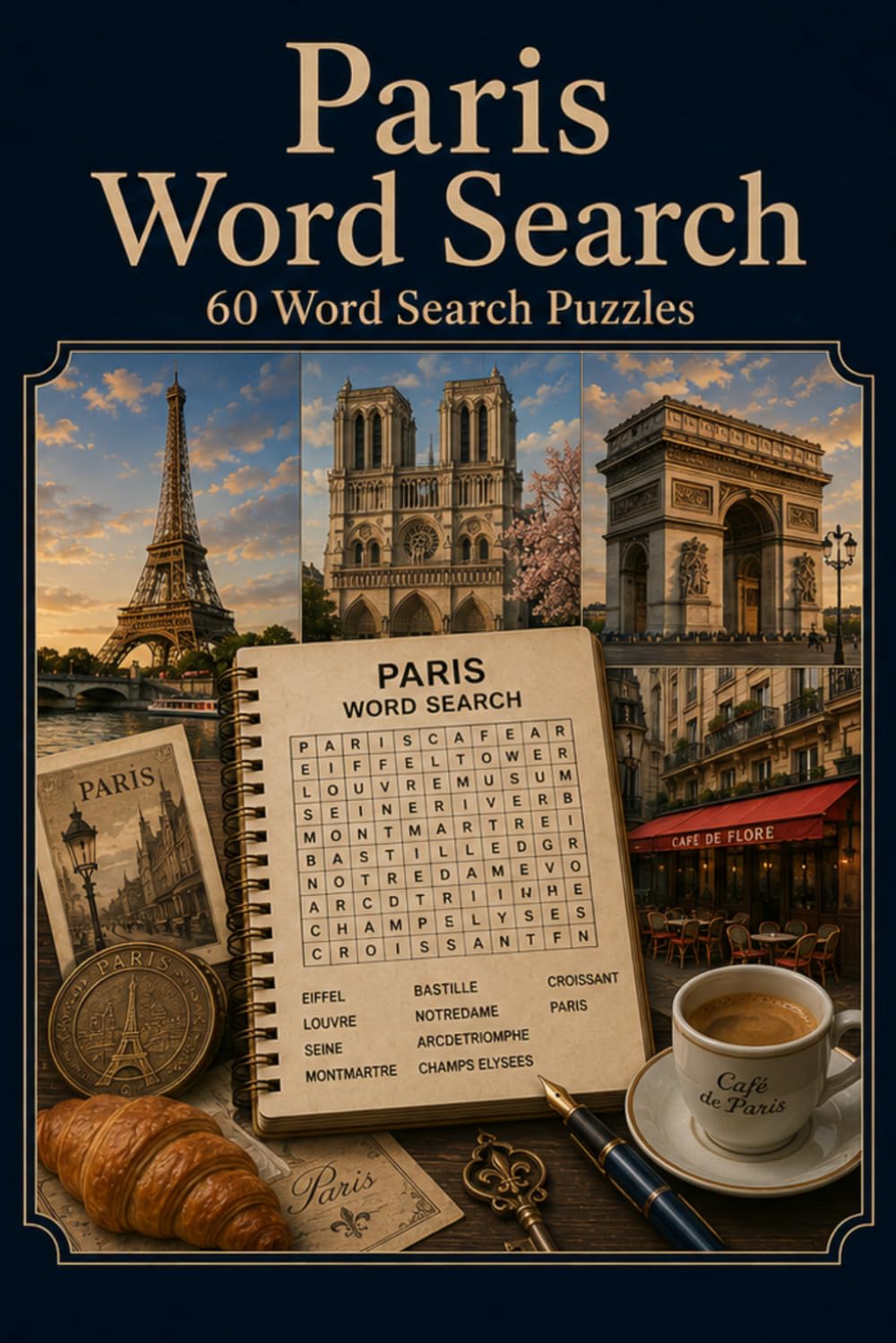 Paris Word Search 60 Word Search Puzzles: |6x9 Inches, 120 Pages | 60 word search Puzzles | Solutions Included|