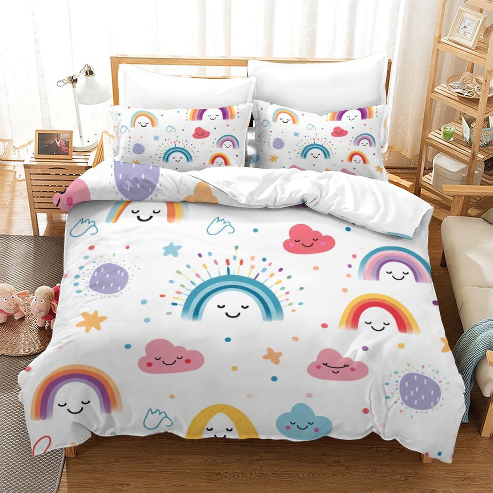 Housse de couette haute qualité Le Rainbow Doux parure de lit chic pour adulte 220x240