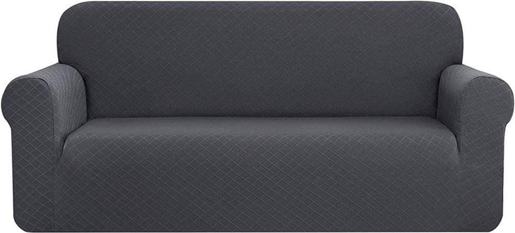 SDYdsgE sofa cover， Rhombus Sofa Cover Polyester Spandex Armchair Slipcover Cream White 3 Seater/Sofa Stylish Room Decoration(Grey,3 Seater/Sofa)