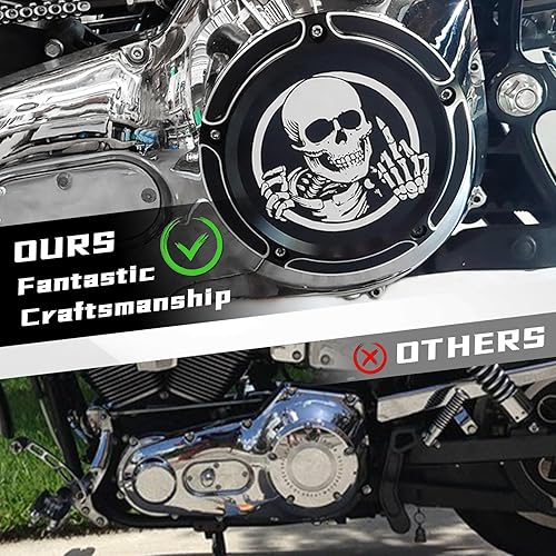 Miniatura 4 de GUAIMI CNC Derby Timer - Cubierta de motor de sincronización compatible con Harley Dyna FLD Street Glide FLHTK FLHRS Fatboy FXSTB - Dedo medio