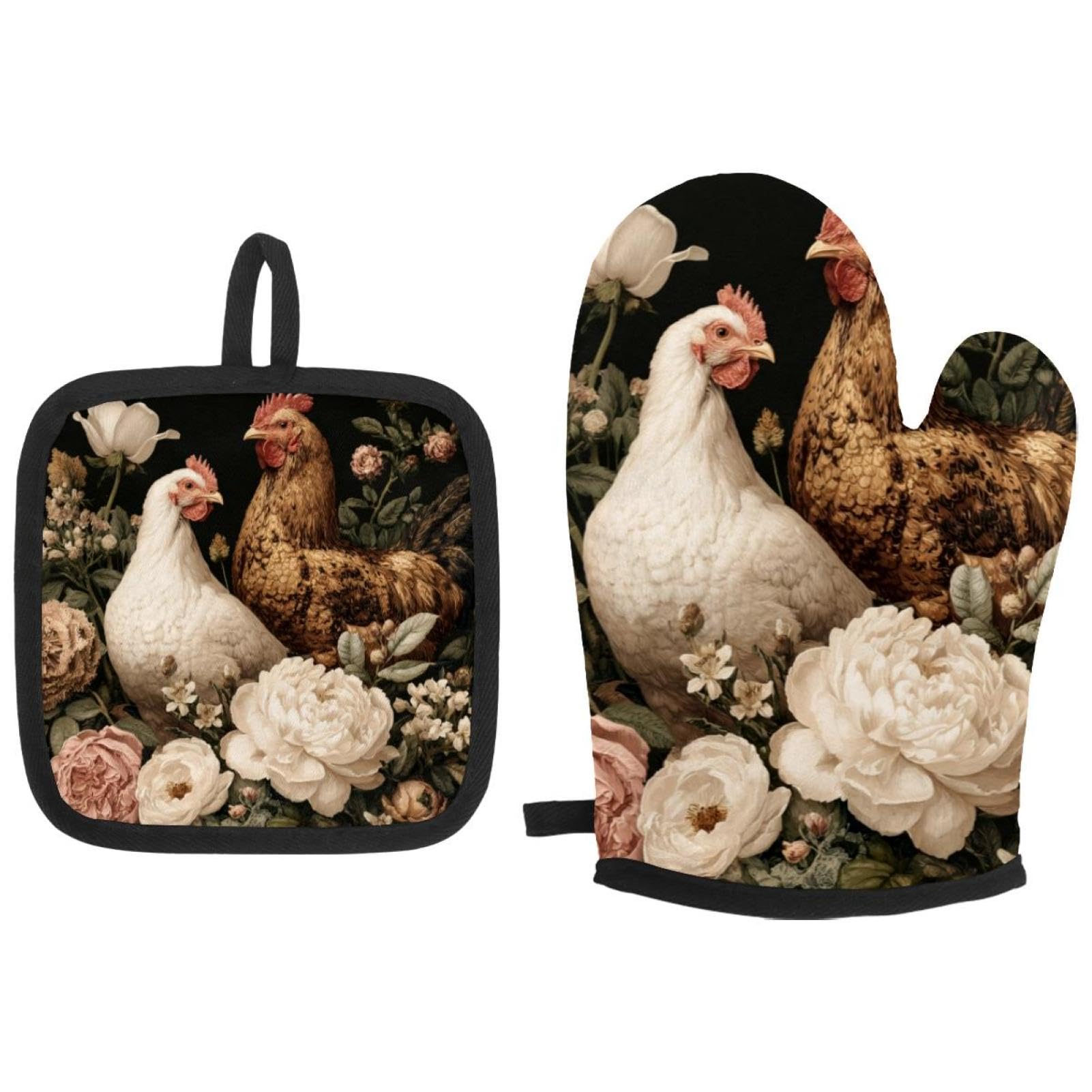Gants de cuisine isolants et maniques floraux lavables pour la pâtisserie