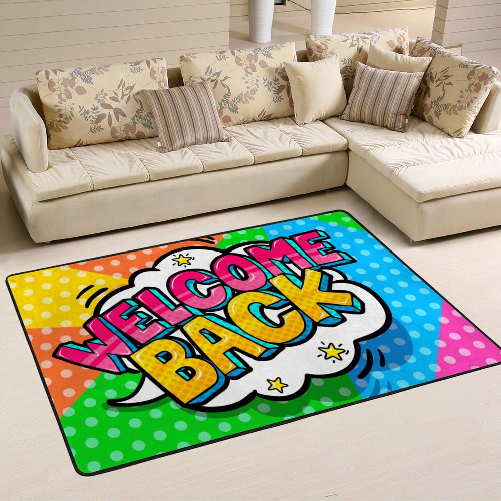 Tapis de bienvenue de salon coloré Ruchen 60x39 inch pour entrée de maison