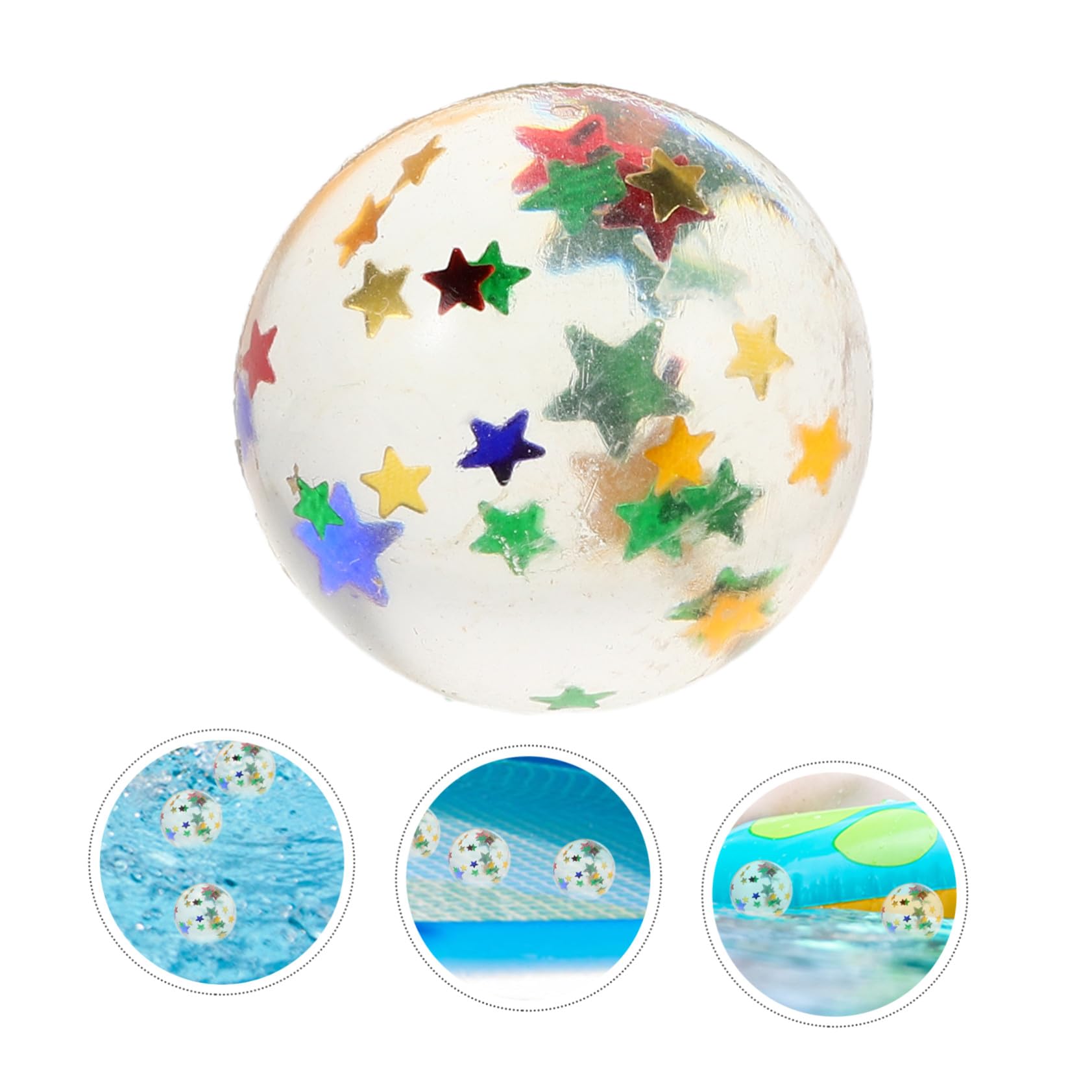 100 Piezas Bolas Rebotadoras Flotantes con Purpurina para Juguetes para Piscina y Playa para Actividades Acuáticas Verano