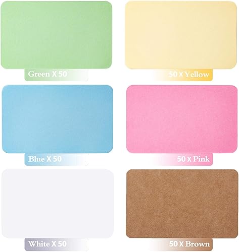 Miniatura 9 de Primbeeks 300 tarjetas de papel kraft en blanco de alta calidad, tarjeta de palabras disponible de doble cara, tarjetas de visita de 3.5 x 2.2