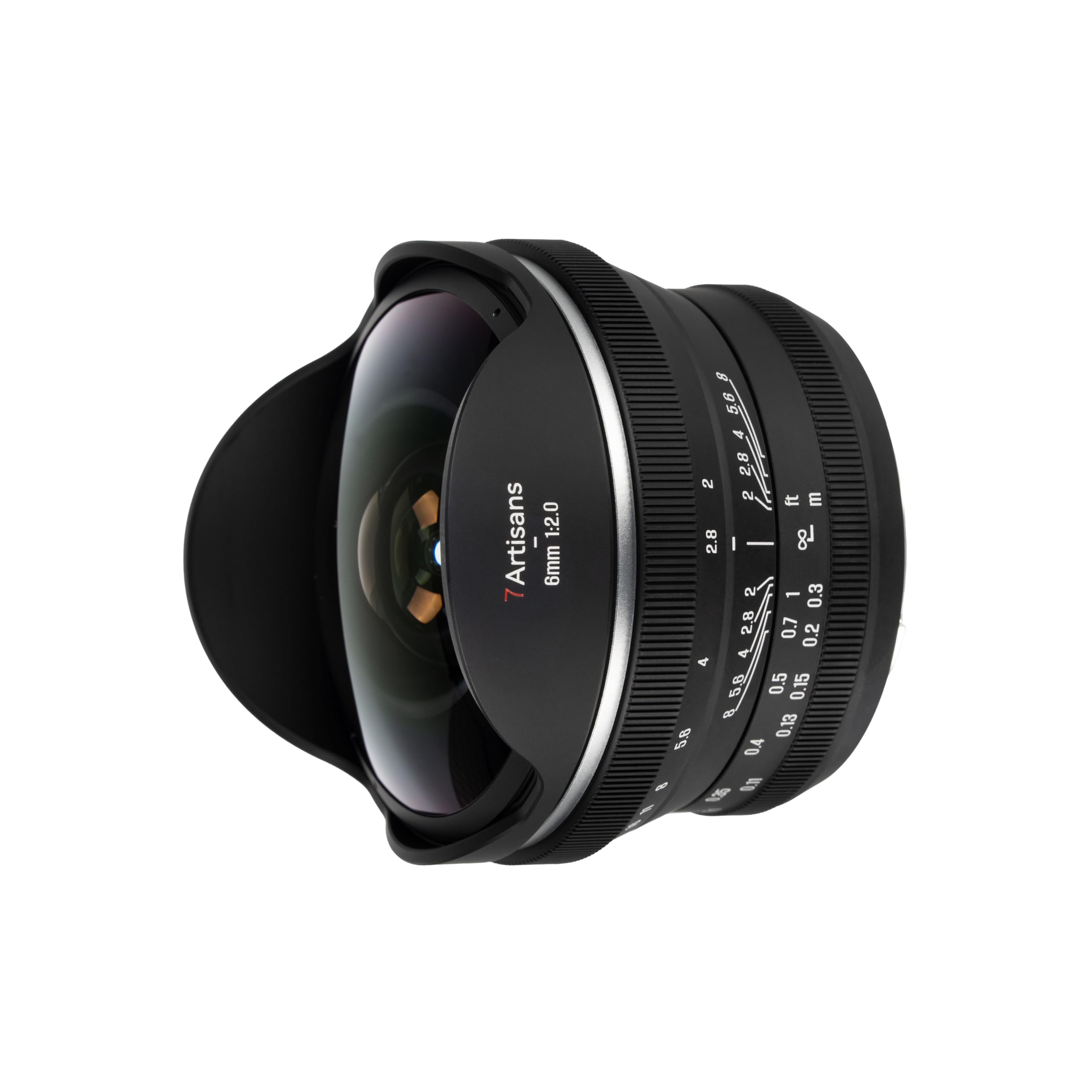 7artisans Obiettivo Fisheye 6 mm f2 APS-C ultra grandangolare, messa a fuoco manuale con angolo di 220° per fotocamere Canon RF