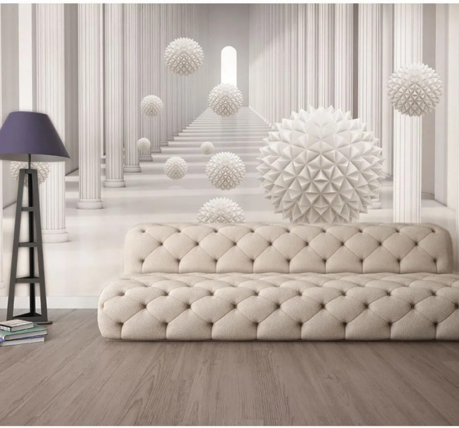 Abstract Geometric Corridor Sphere Spatial Extension 3D Wallpaper Easy Install Feature Office Living Room Sofa Bedroom TV Background Wall Decoration-250cm×170cm