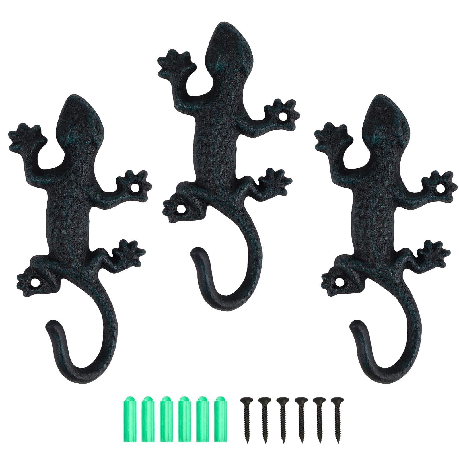 Porte manteau mural de lézard vintage patere murale rustique pour vêtements