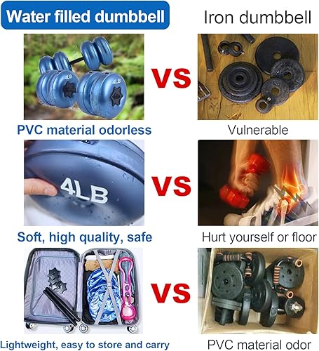 Miniatura 5 de Water Filled Dumbbells Set - Water Filled Weights - Portable Travel Weights - Weights Adjustable Dumbbells