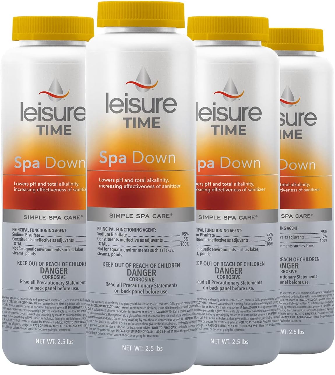 Leisure Time 22338-04BX Spa Down, 2.5 libras, paquete de 4