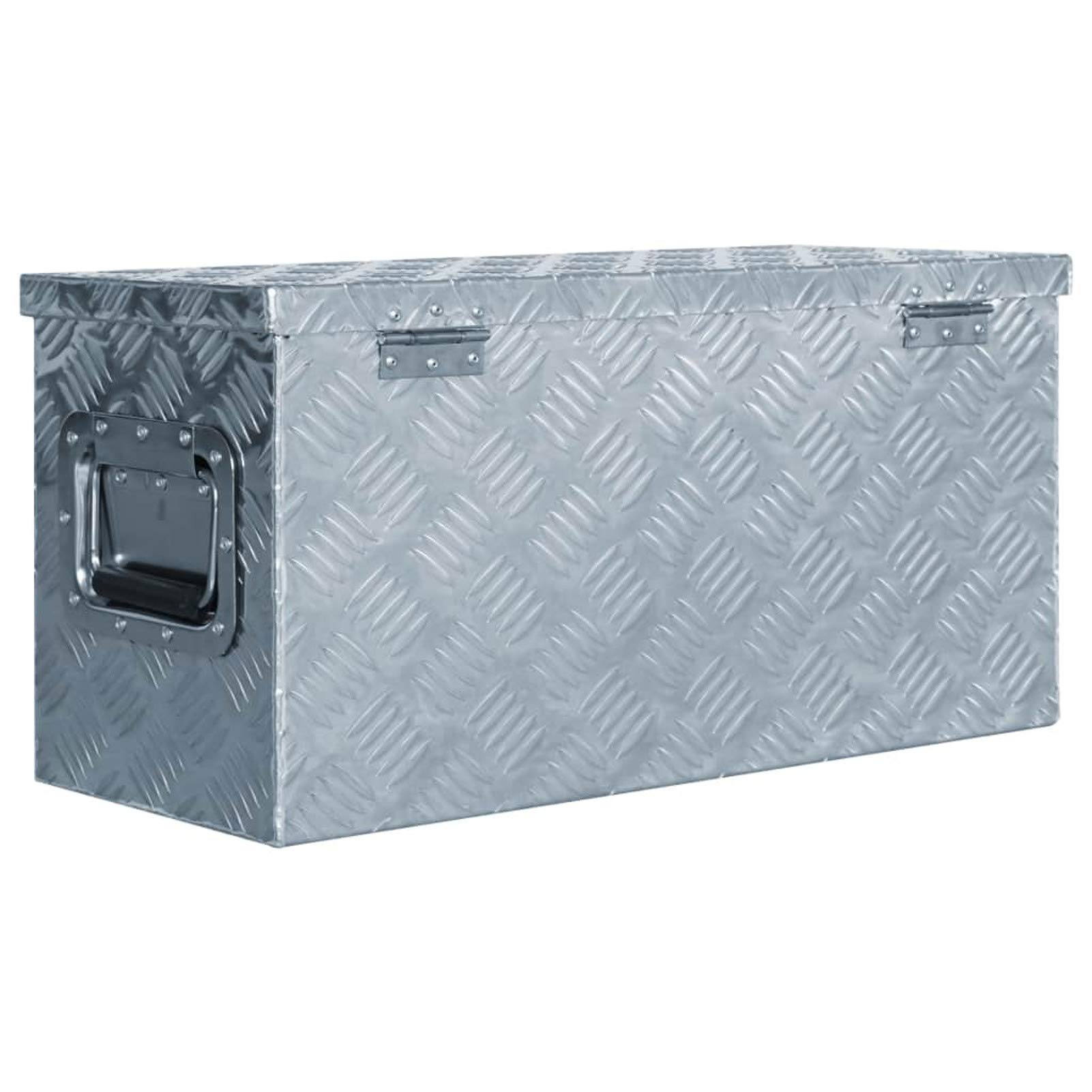 Festnight boîte en Aluminium Caisse à Outils Aluminium Boîte en Alu Caisse de Transport Caisse de Rangement,Malle Aluminium,Malle Metallique 61.5 x 26.5 x 30 cm-Argent
