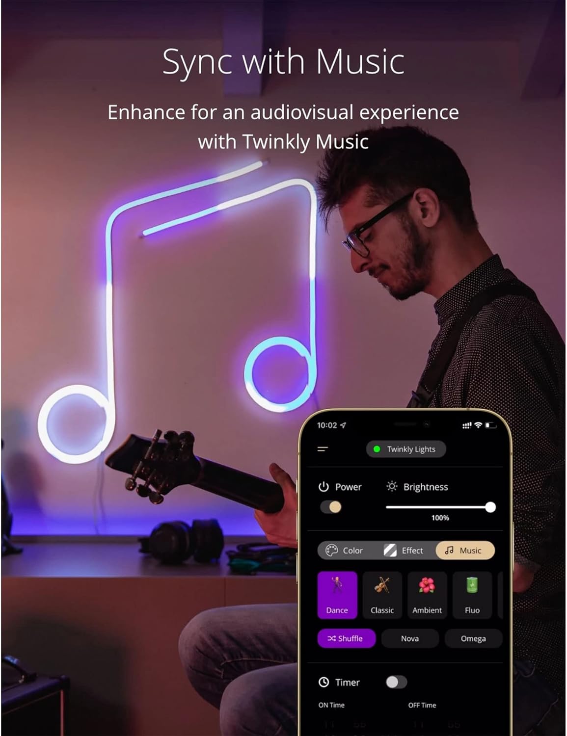 Twinkly Flex – App-Controlled Flexible Light Tube with RGB (16 Million Colors) LEDs. 6.5 feet. White Wire. Indoor Smart Home Decoration Light (4 Pack)