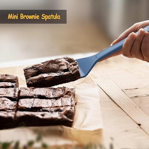 Miniatura 9 de Juego de espátulas de silicona, espátula de silicona resistente al calor de 600 F para cocinar, utensilios de cocina antiadherentes y antiarañazos