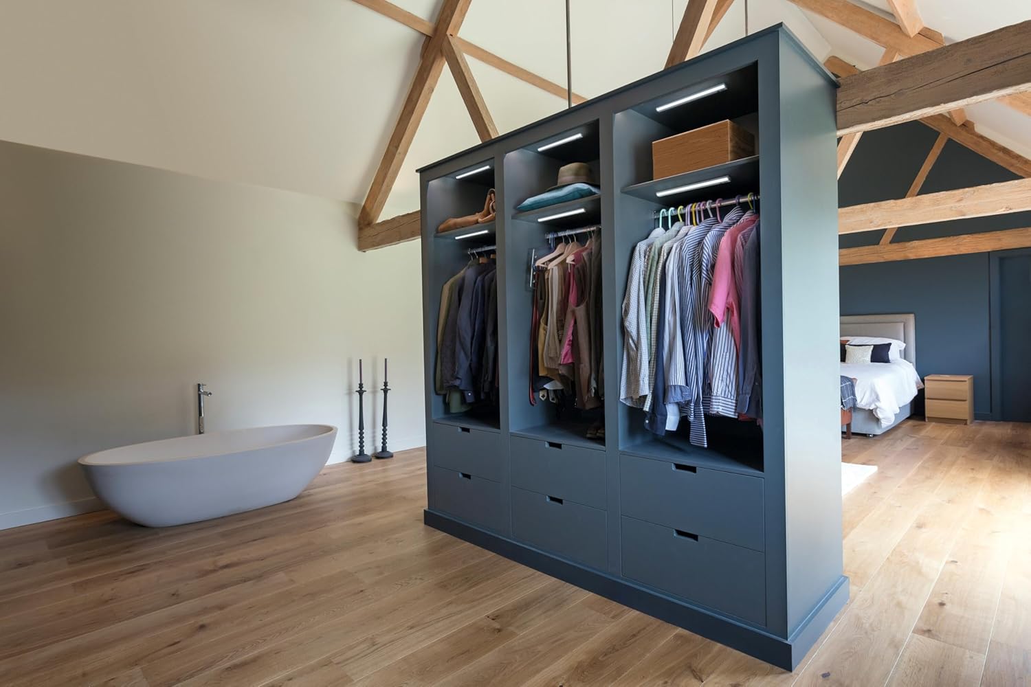 OSRAM LINEAR Mobile LED Light installed under a kitchen cabinet