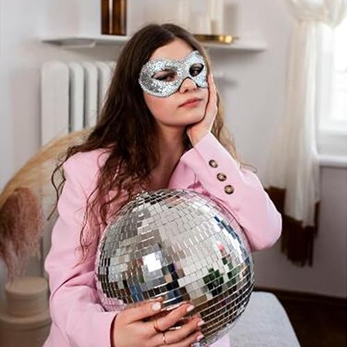 Miniatura 8 de Alytimes Bola de discoteca de espejo de 4 pulgadas, genial y divertida bola de discoteca colgante plateada para fiesta, decoración de fiesta grande