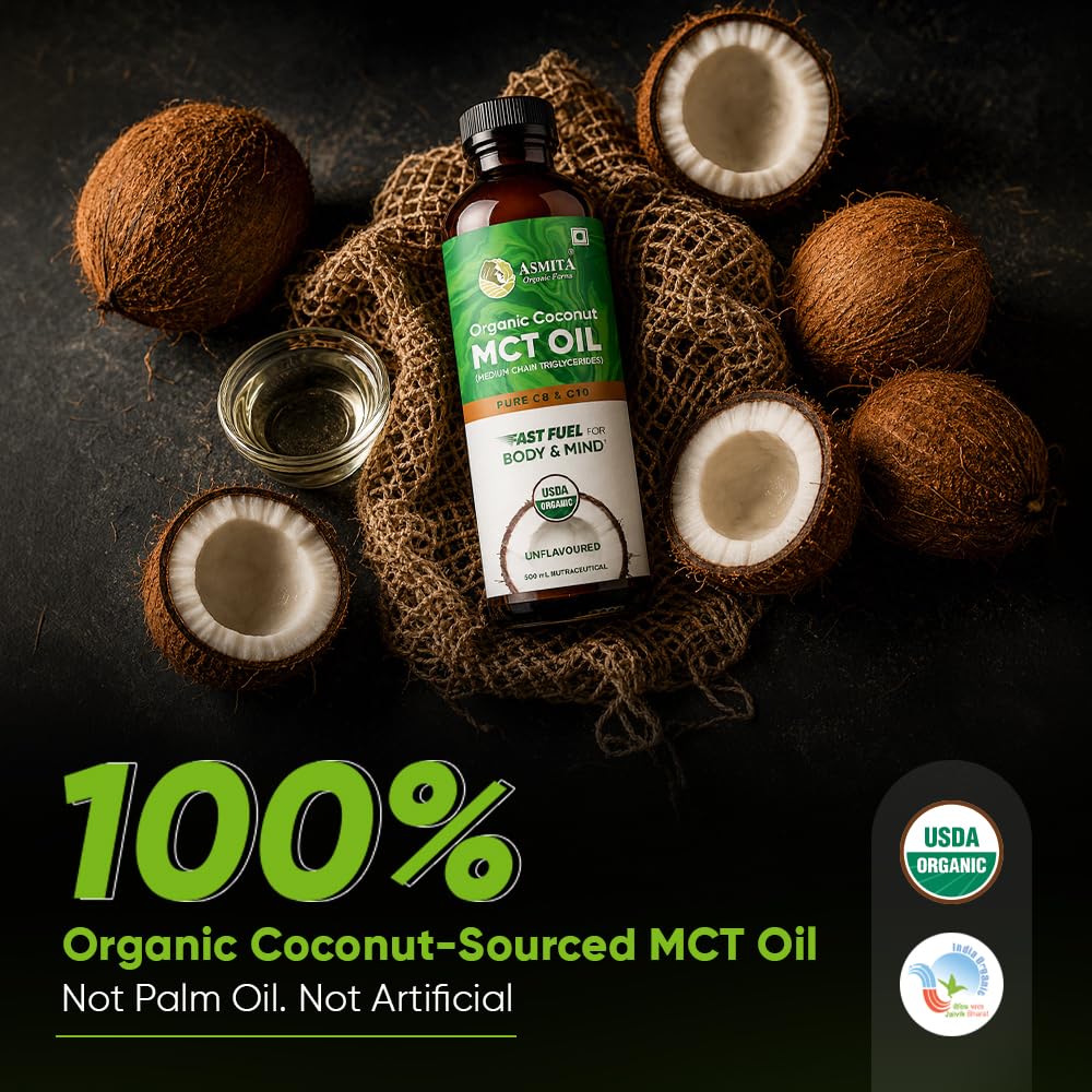 MCT Oil 500ml | Pure C8 & C10 | Keto & Paleo Friendly | Organic | Sourced from Coconuts | Unflavored Oil that helps Supports Brain Function & Instant Energy | Pack of 1 — Amazon image 7