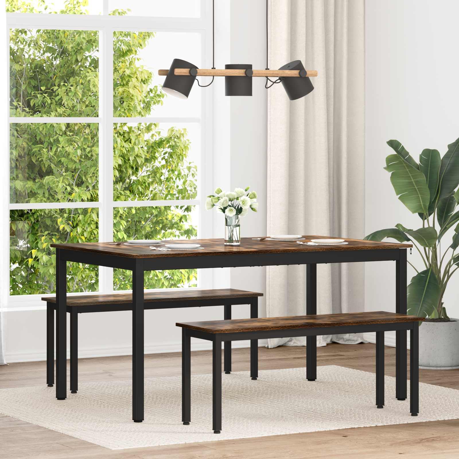 Table de cuisine et de salle à manger 150 cm pour repas en famille chaleureux