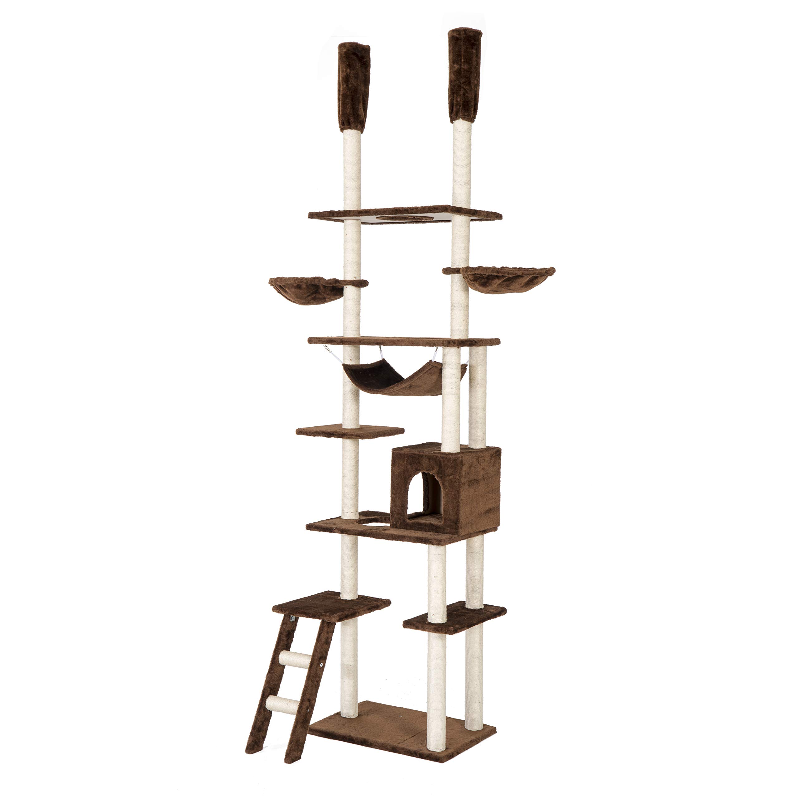 Amazon.co.jp: 【グレー】OSJ キャットタワー 全面麻紐 突っ張り 省