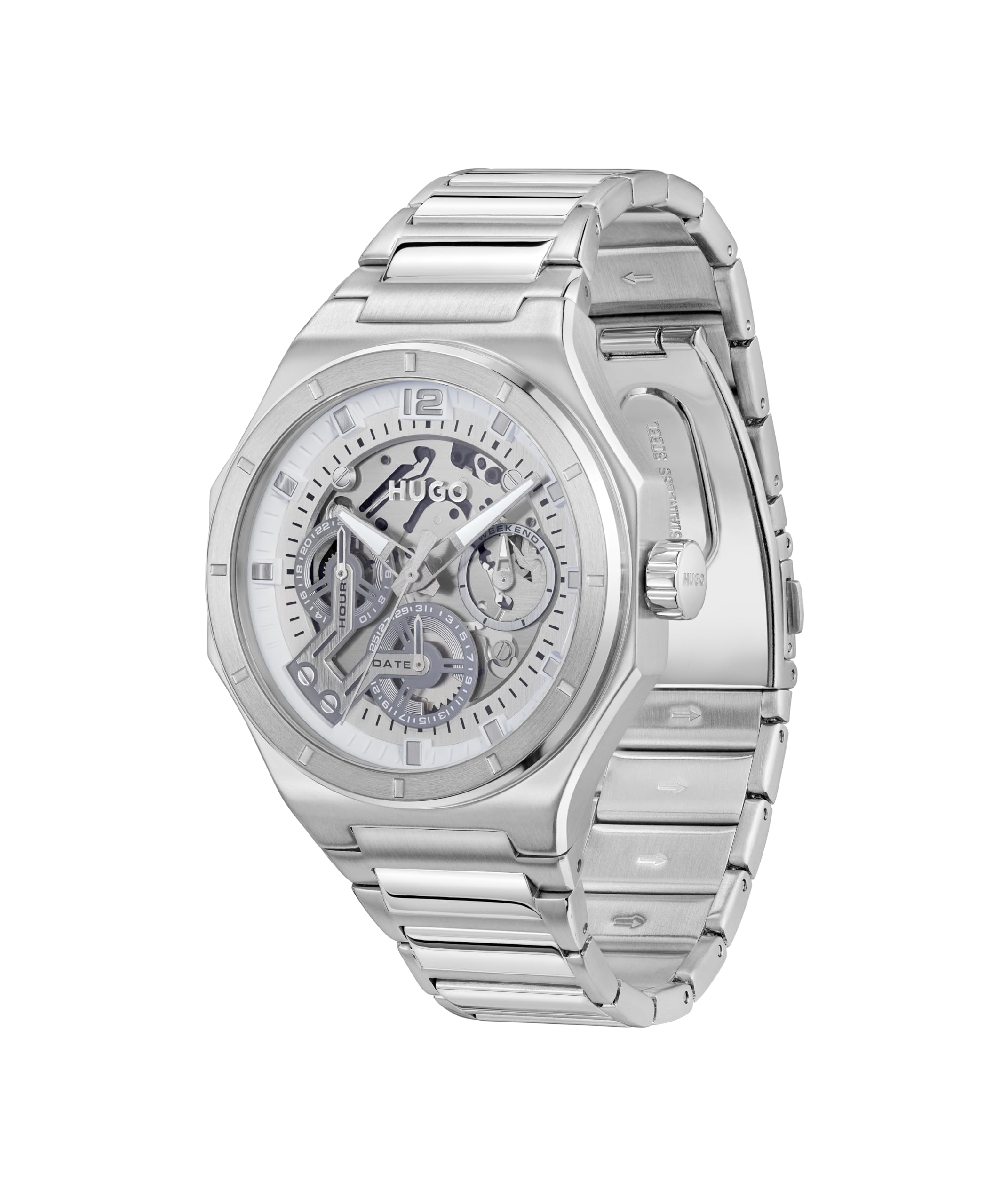 HUGO Multi Zifferblatt Quarz Uhr für Herren Kollektion #Grail Skeleton mit Silikon- oder Edelstahlarmband