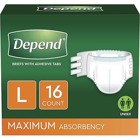 Depend Protection with Tabs, [Large], Maximum Absorbency, 16-Count Package