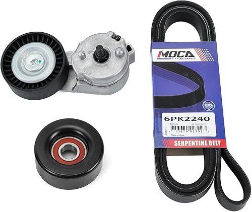 MOCA - Kit de componentes de correa serpentina compatible con 99-04 para Jeep Grand Cherokee y 00-06 para Jeep Wrangler