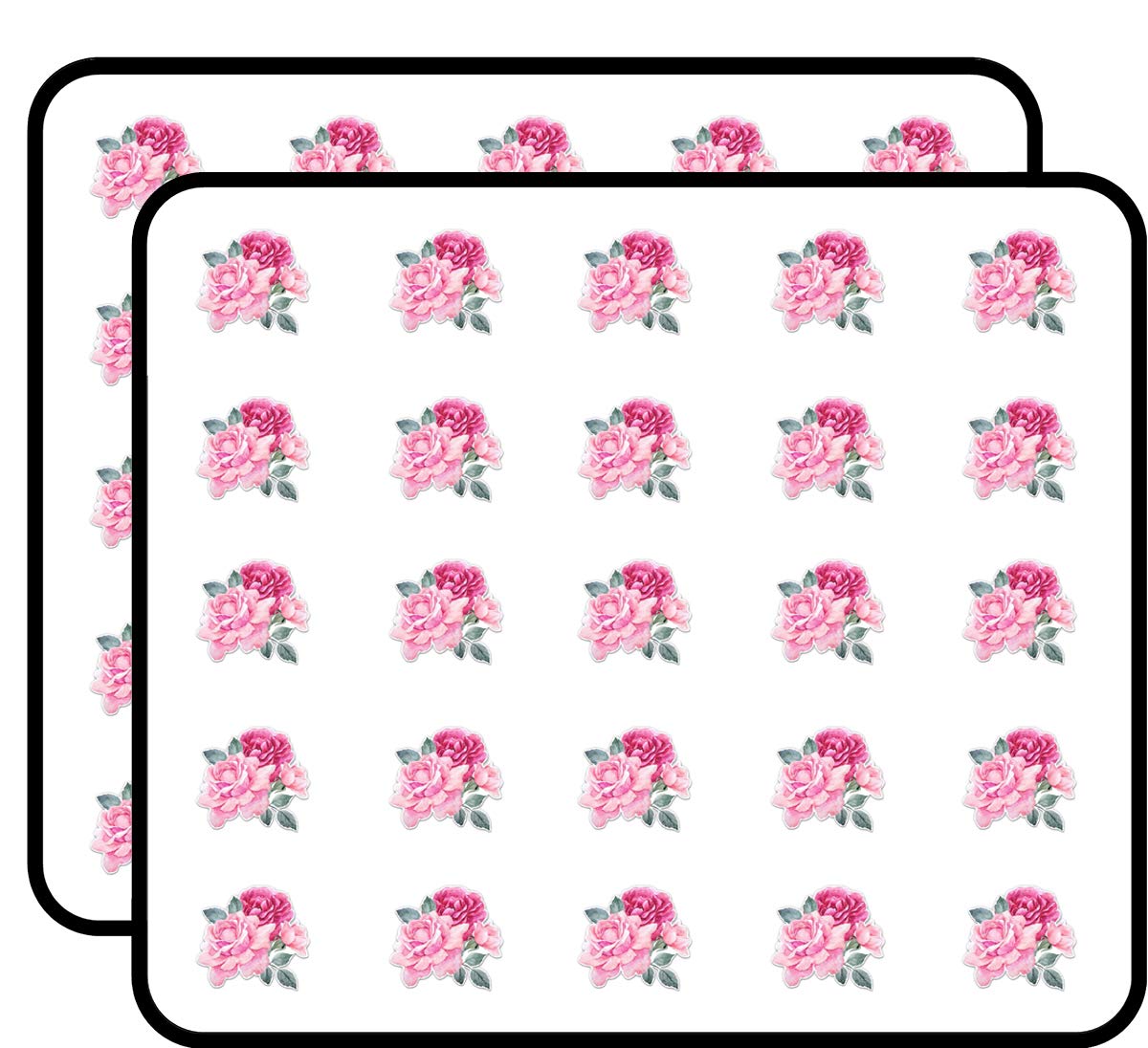 Pink Roses Sticker for Scrapbooking Waterproof Vinyl Stickers for Water Bottle, Laptop & Phone Case 50 Pack