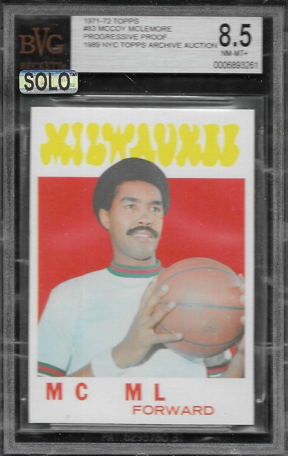 Bvg 8.5 1971 Topps #83 Mccoy Mclemore Progressive Color Proof - Basketball Cards