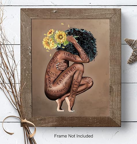 Miniatura 8 de Black women Wall Art & Decor - Black Art - African American Wall Artwork - Afro Black Woman Picture - African American Women Print - I Am - Positive
