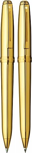 Sheaffer Prelude - Juego de bolígrafo y portaminas con acabado de placa de oro de 22 quilates con ribete de placa de oro de 22 quilates (SH/368-9)