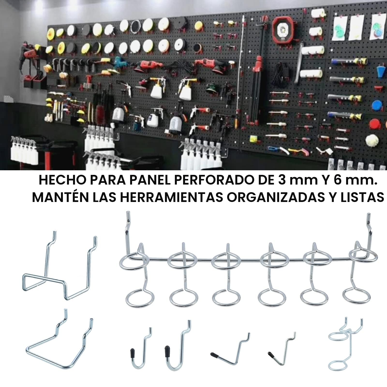 Surtido de 144 ganchos para tablero de clavijas con cubos de clavijas, cerraduras de clavija, para organizar varias herramientas para garaje, banco de trabajo, cocina