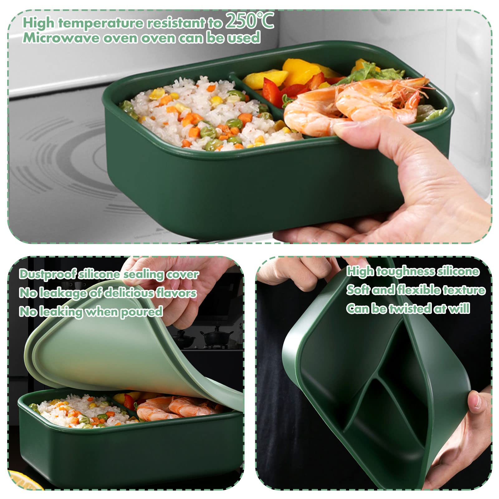 密封シリコンリング付きランチボックス*8 密封シリコンリング付きランチボックス*8