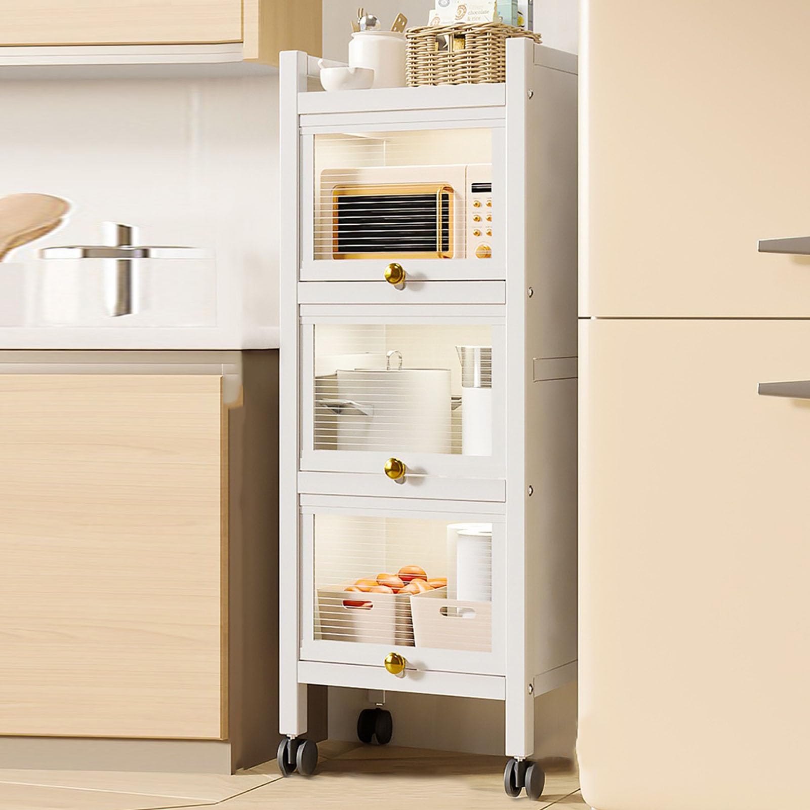 Support de four à micro-ondes pour manque de place, buffet de cuisine 4 niveaux ultra pratique