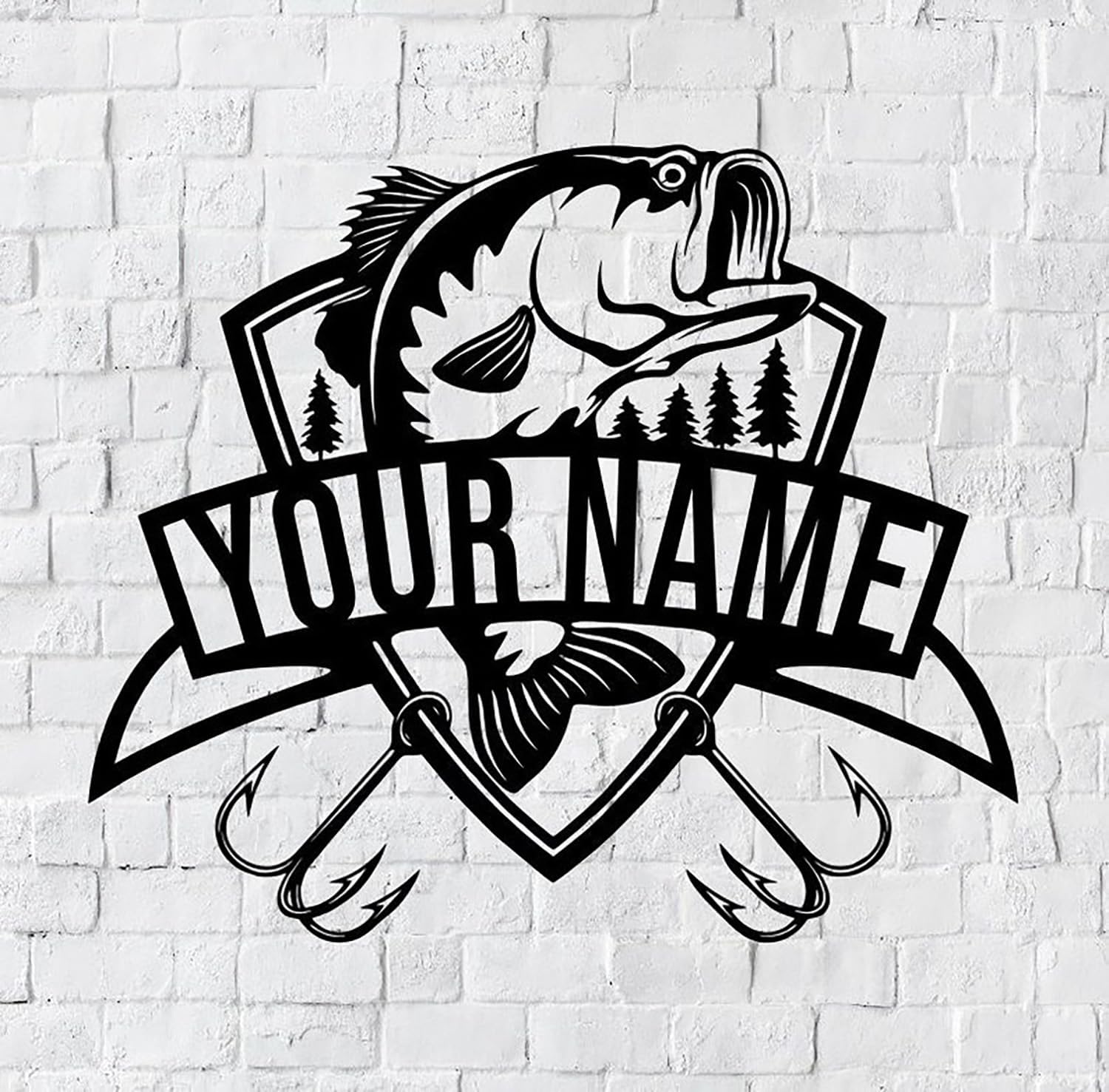 Personalized Fishing Metal Wall Art With LED Light- Personalized Fisher Name Sign Decoration- Fish Wall Decor- Fishing Gift For Dad Fisherman