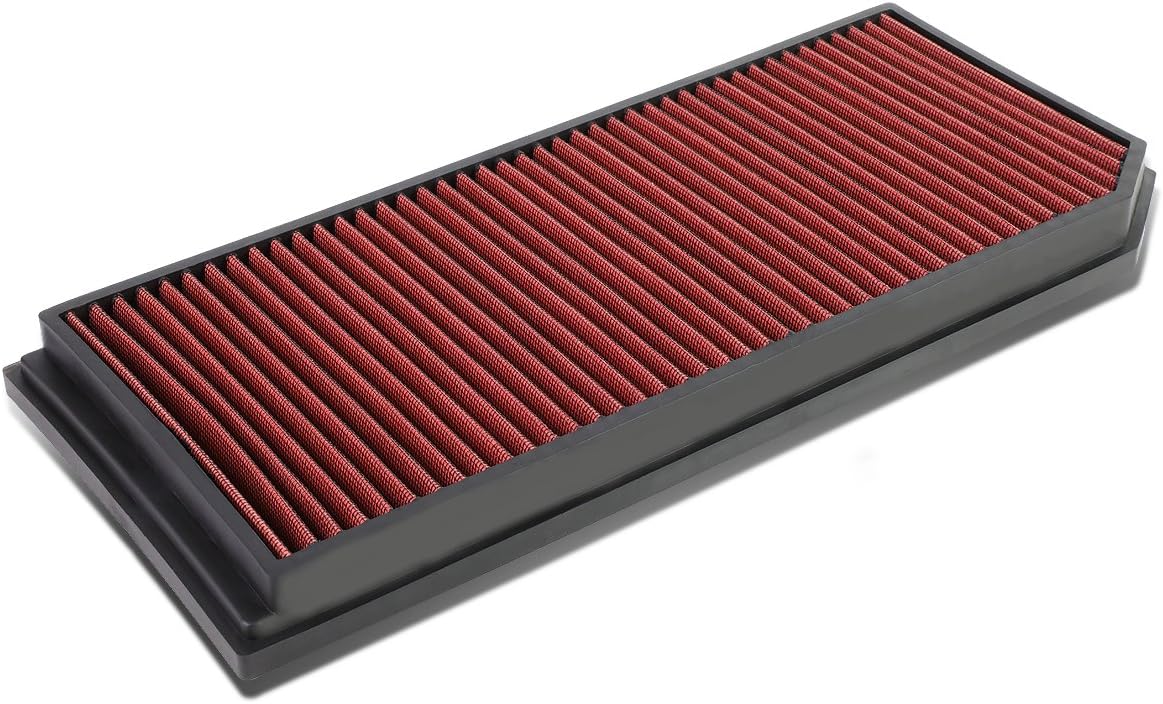 Auto Dynasty High Flow Engine Air Panel Filter Drop-in Reusable & Washable Compatible with Volkswagen Passat GTI Audi A3 TT 2006-2013 (Red)