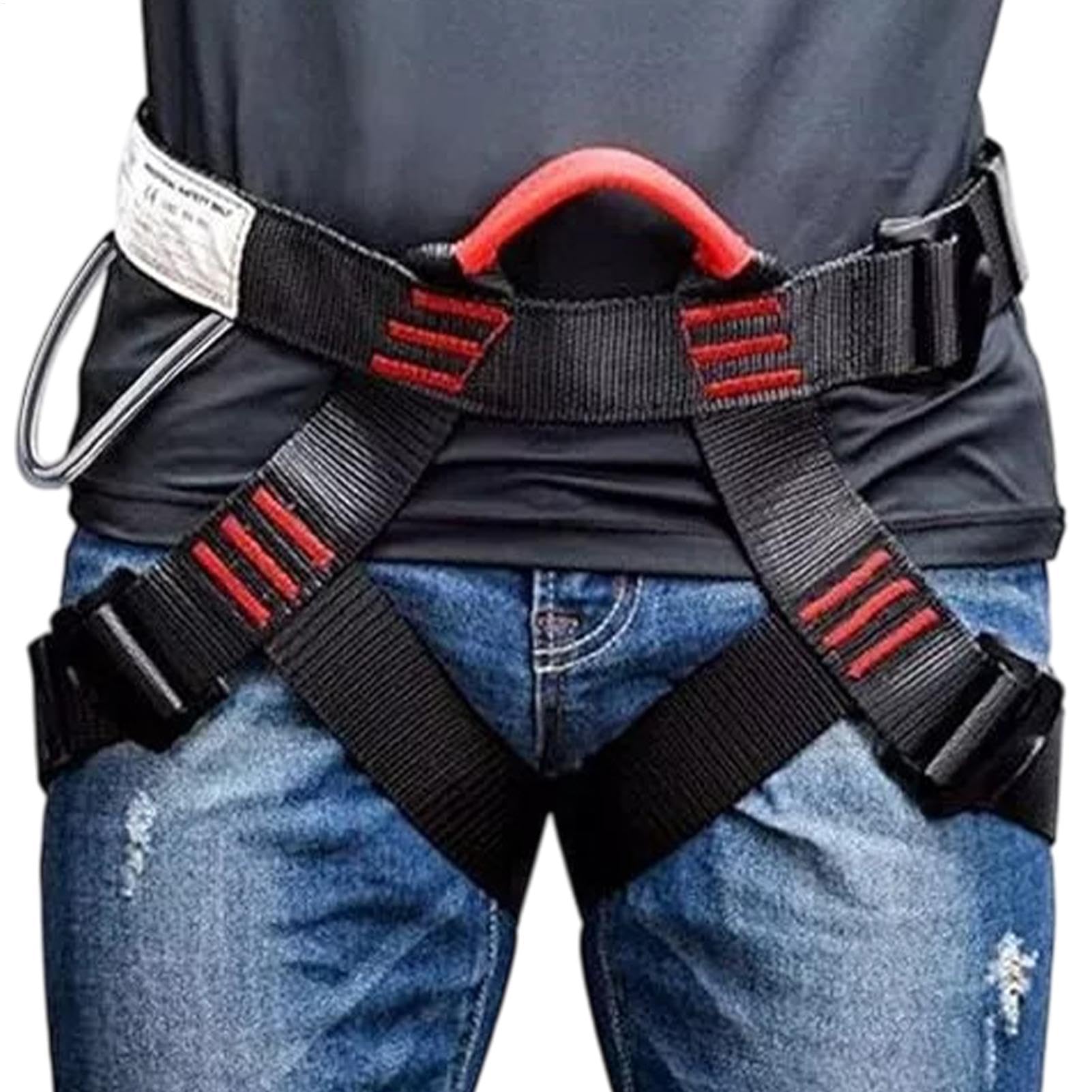 Arnés de escalada para tejados, Arnés para tejados de medio cuerpo - Cinturones de seguridad de cintura ajustables para escalada en roca - Carga de rodamiento de 300 kg, equipo de escalada
