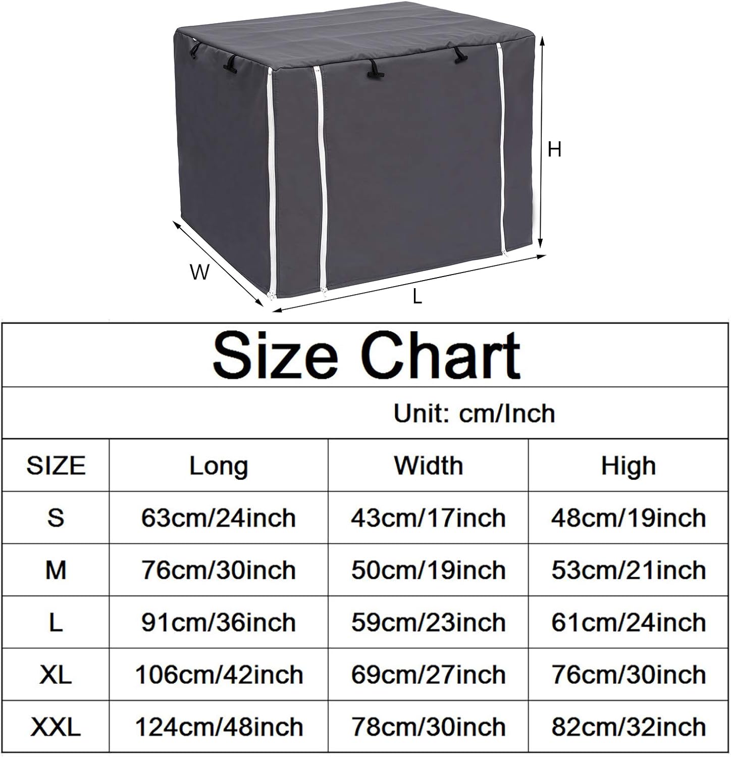 Dog Crate Cover for Wire Crates Kennel 2 Doors Heavy Duty Waterproof Windproof Soundproof Pet Cage Cover Home Decoration - Cover only - Dark Grey - Fits 36 Inch Crates